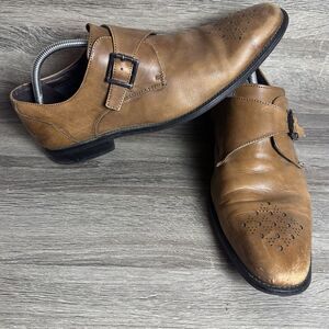 La Milano Shoes Mens 12 Brown Leather Loafers Slip‎ Ons Casual Shoes Business